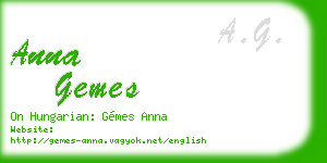 anna gemes business card